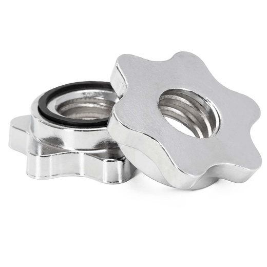 Gryf krótki 40 cm do hantli z zaciskami zestaw 2 szt. gwintowane, śr. 28 mm stal chromowana