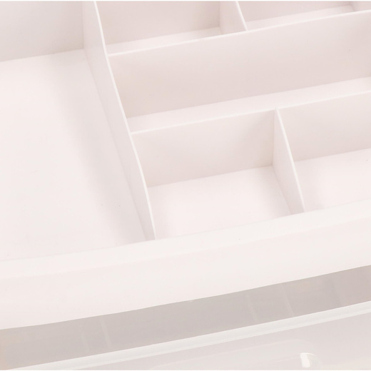 Organizer na kosmetyki 31x26,5x19,5 cm mleczny pojemnik na biżuterię z przegródkami