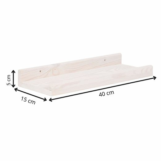 Półka ścienna na przyprawy, książki 40 cm zestaw 2 szt. półki wiszące białe