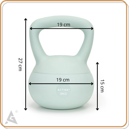 Kettlebell miękki 6 kg kula odważnik hantla ciężar do ćwiczeń fitness, turkusowy