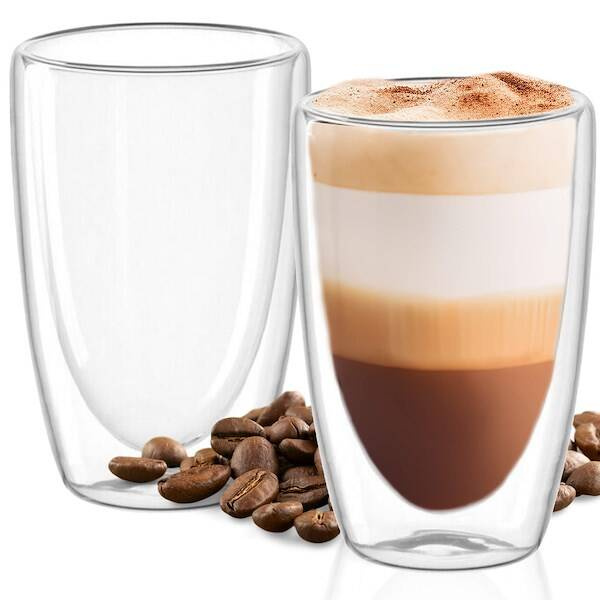 Szklanki termiczne 2 szt. na kawę herbatę 450 ml z podwójnym dnem