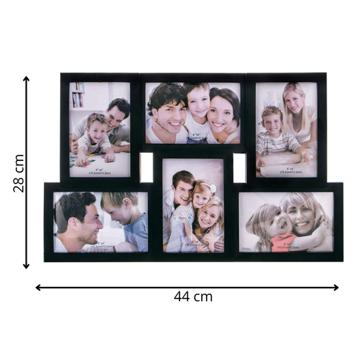 Ramka na zdjęcia 6 zdjęć multiramka 10x15 czarna