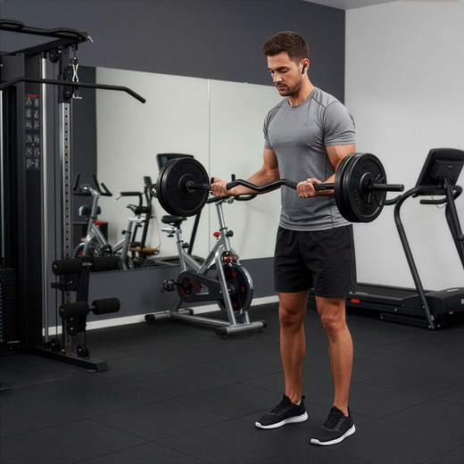 Gryf łamany olimpijski 120 cm sztanga ze stali, gwintowany, zaciski 25 mm