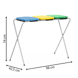 Stelaż na trzy worki do segregacji odpadów, stojak z pokrywami na śmieci