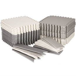 Mata piankowa trójkąty 186x186 cm szare puzzle dla dzieci, do ćwiczeń pianka EVA