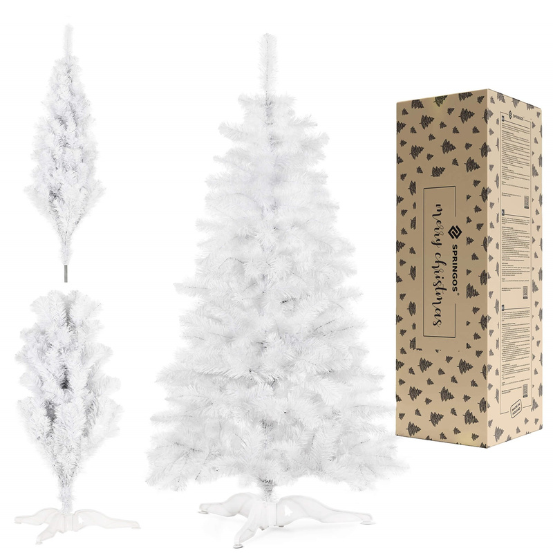 Choinka sztuczna 180 cm jodła biała nowoczesna jak żywa, ze stojakiem