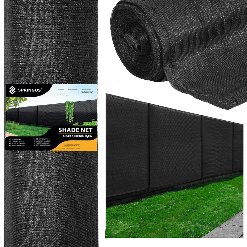 Siatka cieniująca 90% osłonowa 1,5x10m czarna 50 szt. opasek zaciskowych