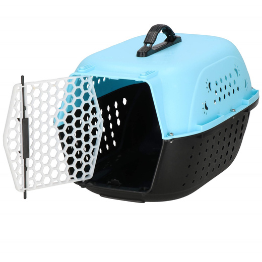 Transporter dla kota psa gryzoni do 7 kg 48x33x27 cm niebiesko-czarny
