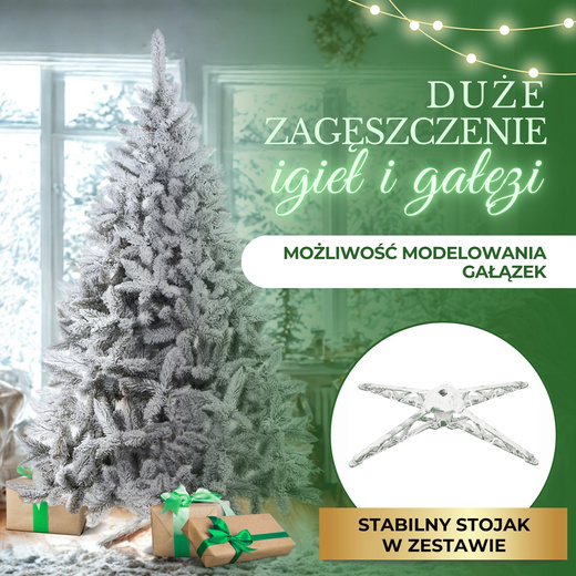 Choinka sztuczna 250 cm świerk kaukaski ośnieżony