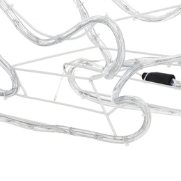 Renifer Led świąteczny z saniami 100 cm świetlna dekoracja biały ciepły