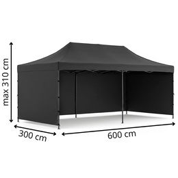 Namiot handlowy 3x6 m ogrodowy, pawilon na imprezy, catering czarny