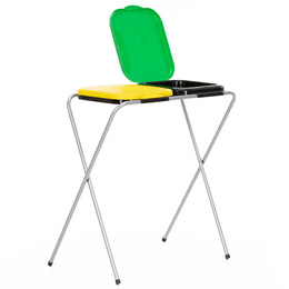 Stelaż na dwa worki do segregacji odpadów, stojak z pokrywami na śmieci