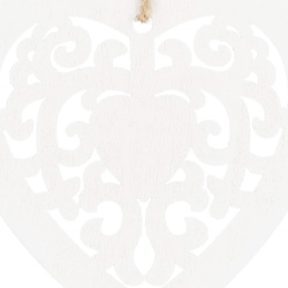 Zawieszka choinkowa 7cm drewniana, ozdoby świąteczne serca zestaw 6 szt.