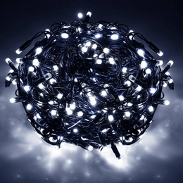 Lampki sople 500 led girlanda, kurtyna świetlna zimny biały + zimny biały flash