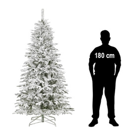 Choinka sztuczna 250 cm świerk ośnieżony jak żywy, nowoczesny, ze stojakiem