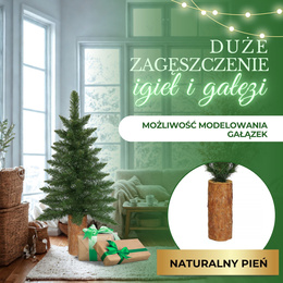 Choinka na pniu 100 cm premium sztuczna jodła zielona mini