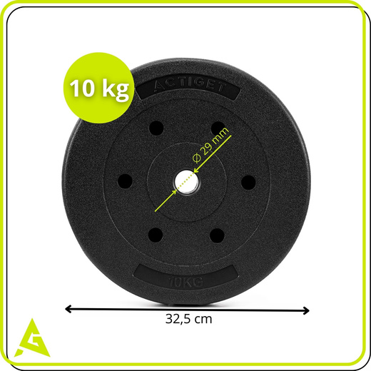 Obciążenie bitumiczne 10 kg 2 szt. talerz kompozytowy 29 mm krążek do sztangi hantli