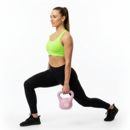 Kettlebell 4 kg odważnik, hantla do ćwiczeń ABS kula do treningu siłowego, różowa