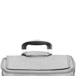 Transporter dla kota, psa 55 x 34 x 26 cm walizka na kółkach do transportu zwierząt, dwukomorowa, szara