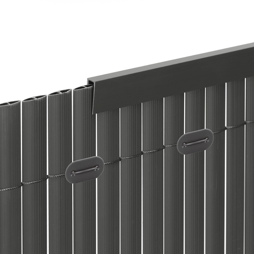 Osłona PVC maskująca 500x100 cm, profile zestaw na balkon, taras, ogrodzenie ciemnoszare