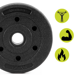 Obciążenie bitumiczne 1,25 kg talerz kompozytowy 29 mm krążek do sztangi hantli