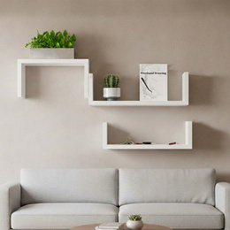 Półki ścienne 3 szt. na przyprawy, książki półki wiszące nowoczesne białe