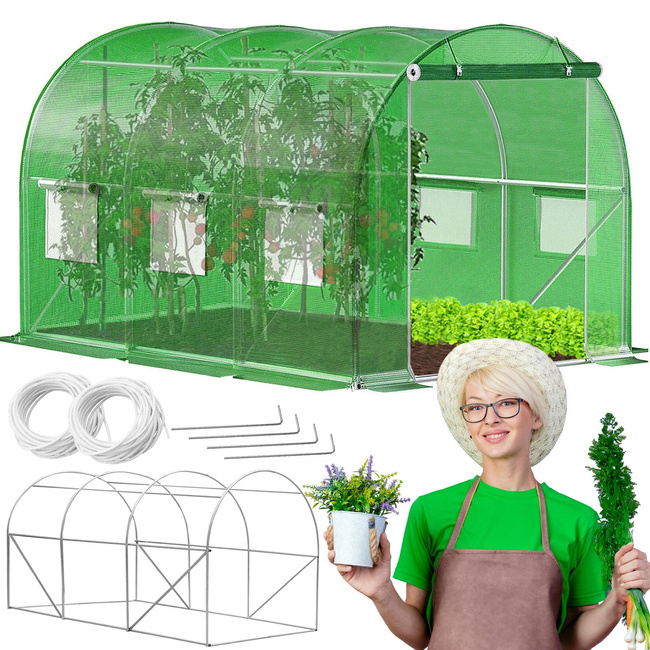 Szklarnia ogrodowa foliowa UV-4 140g/m2 tunel foliak 3x2x2 m zielony