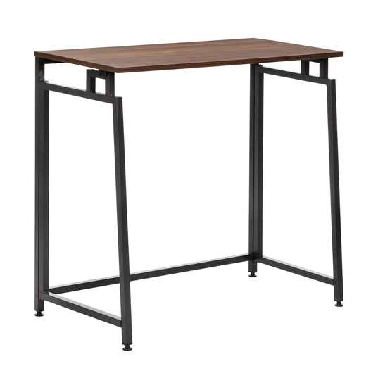 Biurko komputerowe, składane 80 cm stolik do pracy przy komputerze, drewniany, ciemno brązowy