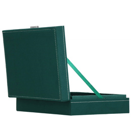 Szkatułka na biżuterię 28x19,5x7 cm zielony welurowy organizer z przegródkami