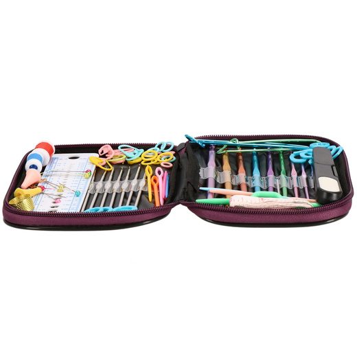 Zestaw do szydełkowania z etui 100 elementów szydełka 0.6-6.5 mm z akcesoriami