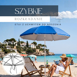 Parasol plażowy niebieski 240 cm