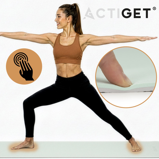 Mata do jogi, ćwiczeń fitness 183x61 cm antypoślizgowa, materac do stretchingu, miętowy