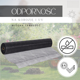 Siatka na krety 2 m x 50 m przeciw kretom, nornicom 45g/m2