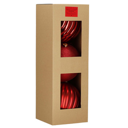 Bombki choinkowe 3 szt. duże ozdoby świąteczne 20,5 cm brokat czerwone