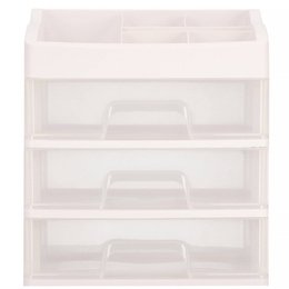 Organizer na kosmetyki 31x26,5x19,5 cm mleczny pojemnik na biżuterię z przegródkami