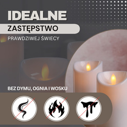 Świeca elektryczna LED wkład do znicza 10 cm świeczka na baterie