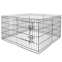 Kojec dla zwierząt wybieg klatka dla psa 155x61 cm metalowa czarna