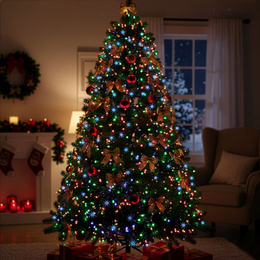 Lampki choinkowe 1000 Led multikolor niebieski flash 81,5 m oświetlenie świąteczne IP44