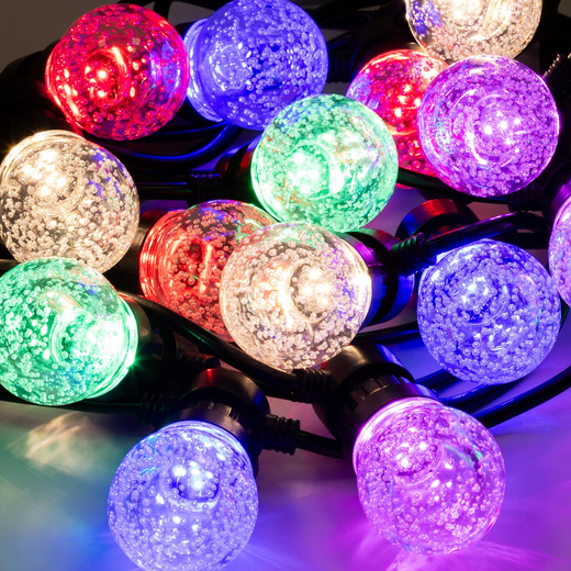 Lampki choinkowe żarówki 15 Led oświetlenie zewnętrzne solarne 10,5 m multikolor