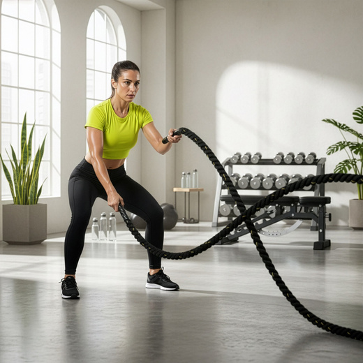 Lina treningowa do crossfit 9 m Battle Rope Power do ćwiczeń siłowych czarna