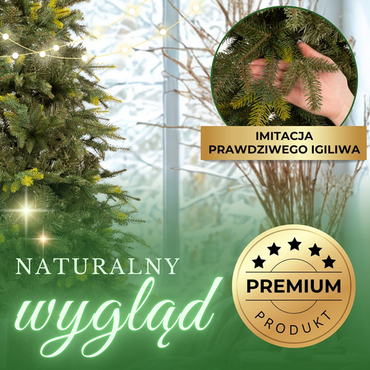 Choinka sztuczna na pniu 150 cm świerk naturalny ze stojakiem nowoczesny