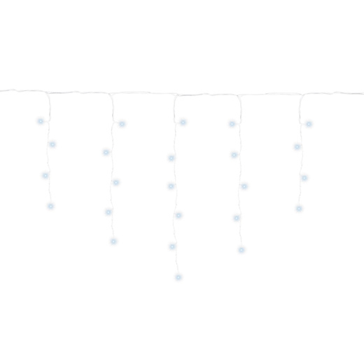 Kurtyna świetlna 200 led girlanda, lampki wewnętrzno-zewnętrzne sople zimny biały