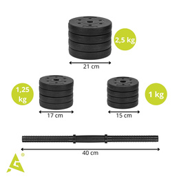 Hantle do ćwiczeń regulowane 20 kg zestaw obciążeń gryf do treningu siłowego