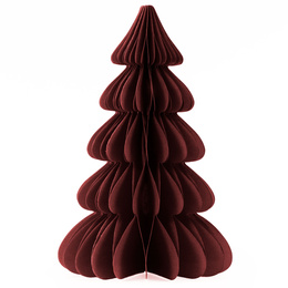 Papierowa choinka 30 cm ozdoba świąteczna dekoracja 3D z magnesem bordowa