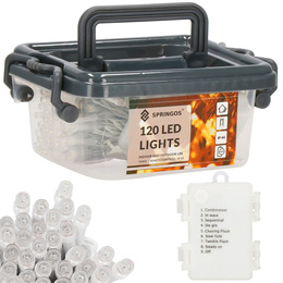 Lampki choinkowe 120 Led multikolor z programatorem na baterie