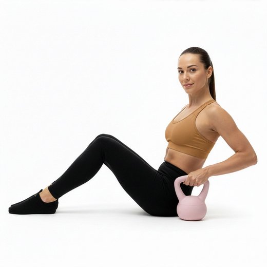 Kettlebell miękki 4kg kula odważnik hantla ciężar do ćwiczeń fitness, jasnoróżowy