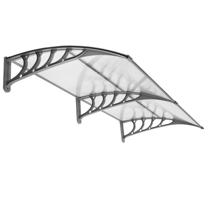 Zadaszenie, daszek do drzwi wejściowych, balkonowych, tarasowych 200x100 cm szary, transparentny