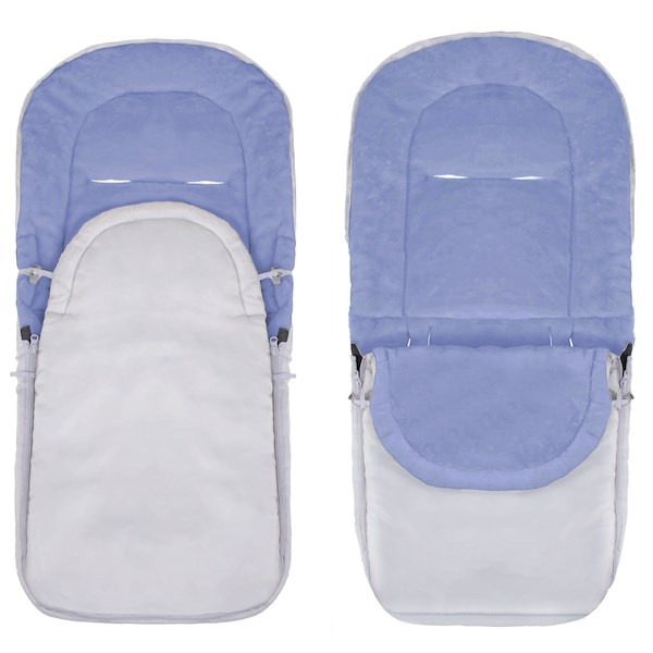 Śpiworek do wózka 4w1, śpiwór do sanek, gondoli z torbą 90 cm szaro-niebieski