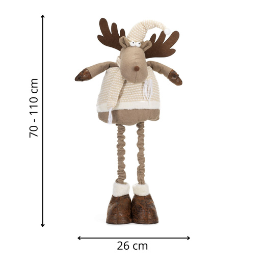 Świąteczny renifer 110 cm ozdoba pod choinkę figurka dekoracja bożonarodzeniowa