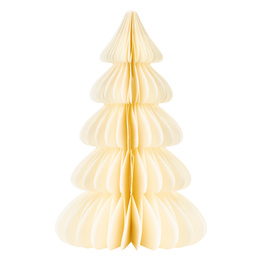 Papierowa choinka 18 cm ozdoba świąteczna dekoracja 3D z magnesem ecru